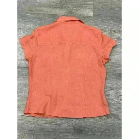 Richard Malcolm Irish Short Sleeve Button Up Shirt Sz M Pearl Button 100% Linen - Picture 3 of 13